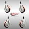 Service Caster 5 Inch 316SS Maroon Poly Swivel 1-1/8 Inch Expanding Stem Caster Brake SCC, 2PK SS316EX20S514-PPUB-MRN-2-TLB-2-118 - alternate 4